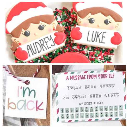 I’m Back! Or “Goodbye!” Elf sugar cookie